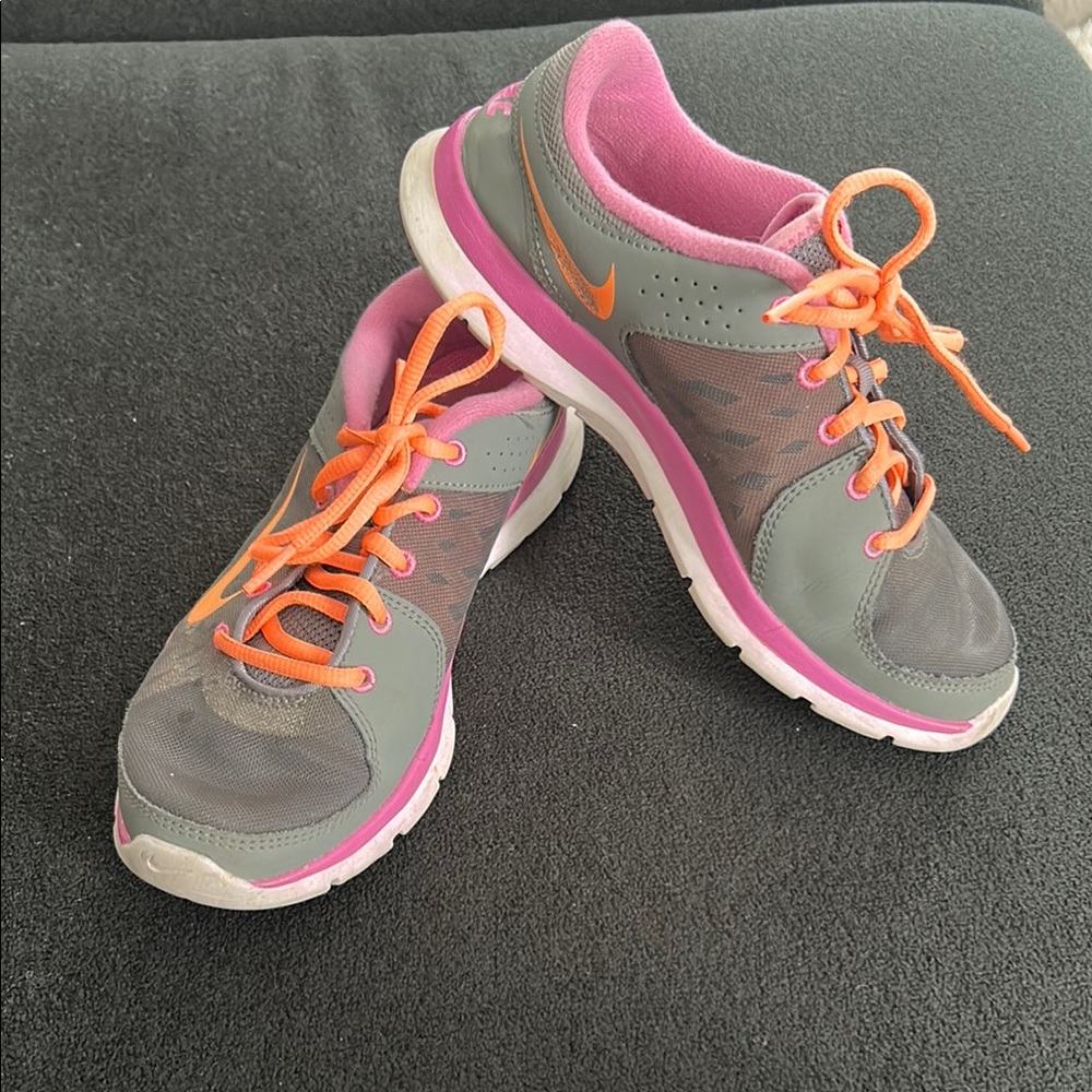Nike Gray and Pink Purple Sneakers with Breathable Mesh